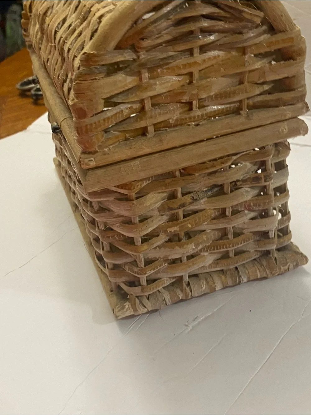 Natural Woven Rattan Storage Basket - Tan chest hand made hinges collection